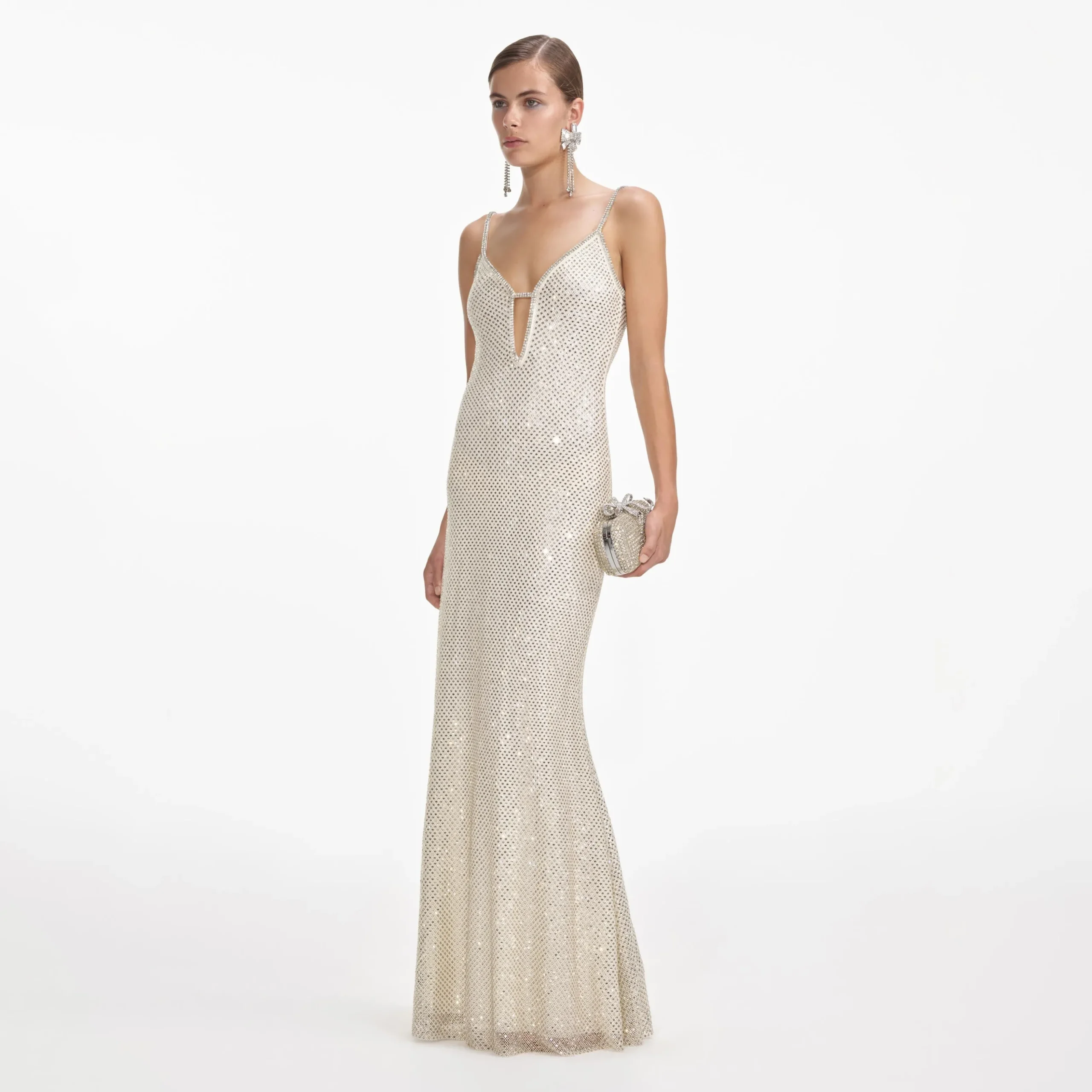 Square Rhinestone Fishnet Maxi Dress^self-portrait Best