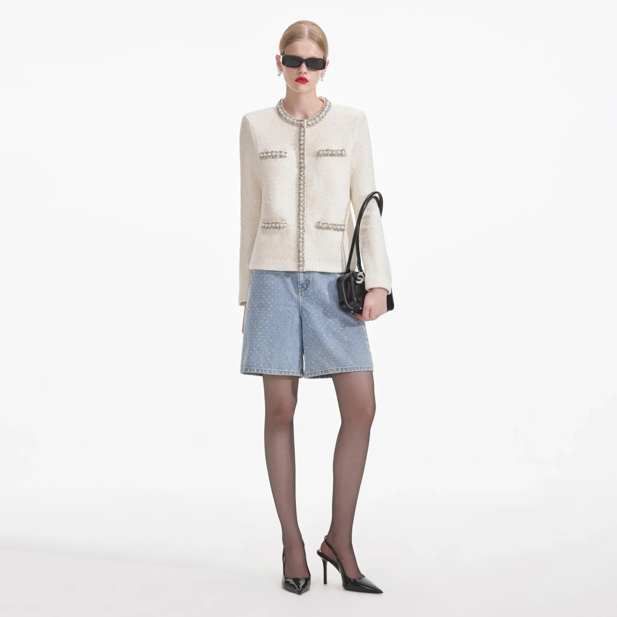 Textured Knit Embellished Cardigan^self-portrait Hot