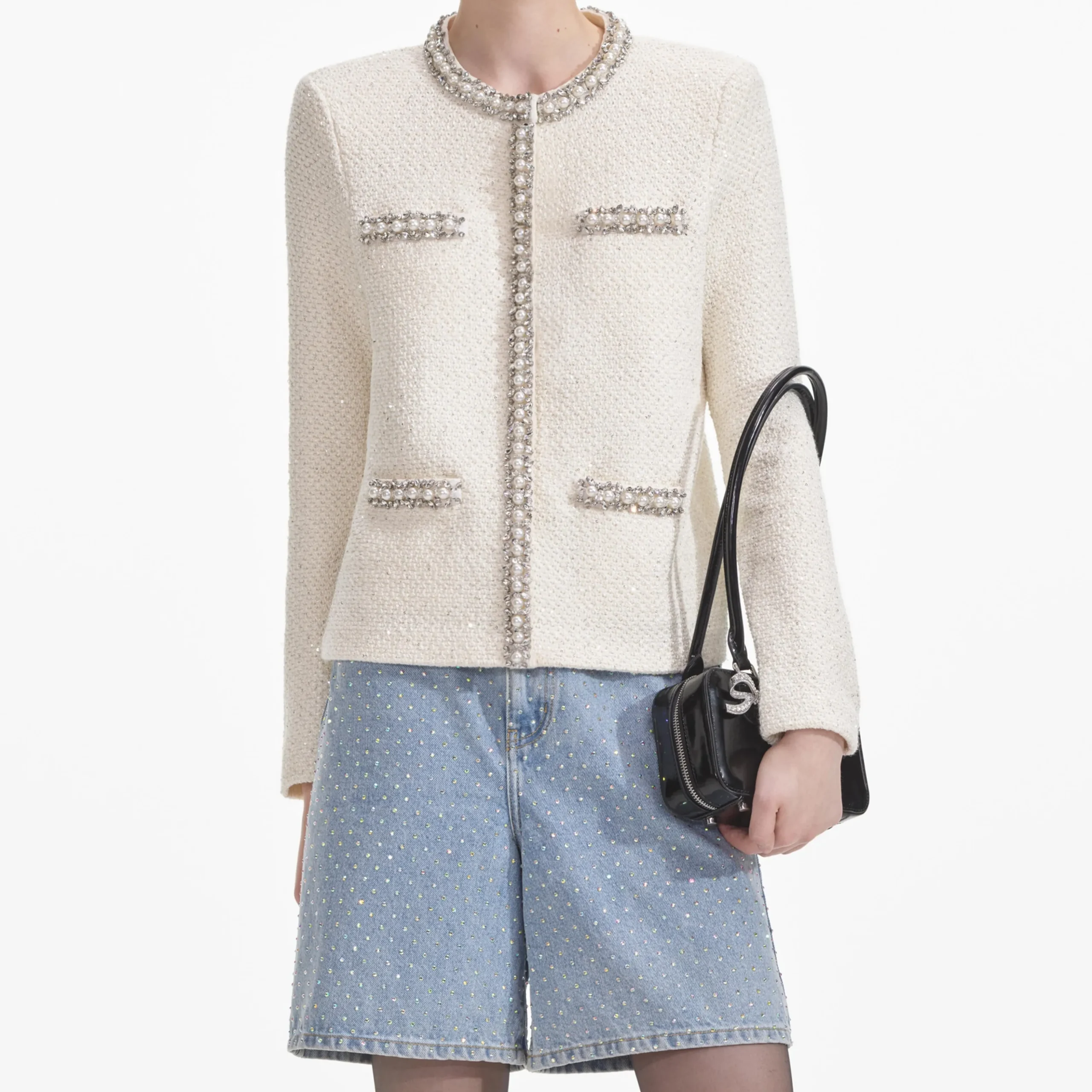 Textured Knit Embellished Cardigan^self-portrait Hot