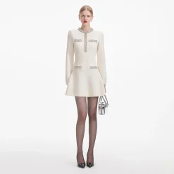 Textured Knit Embellished Mini Dress^self-portrait Online