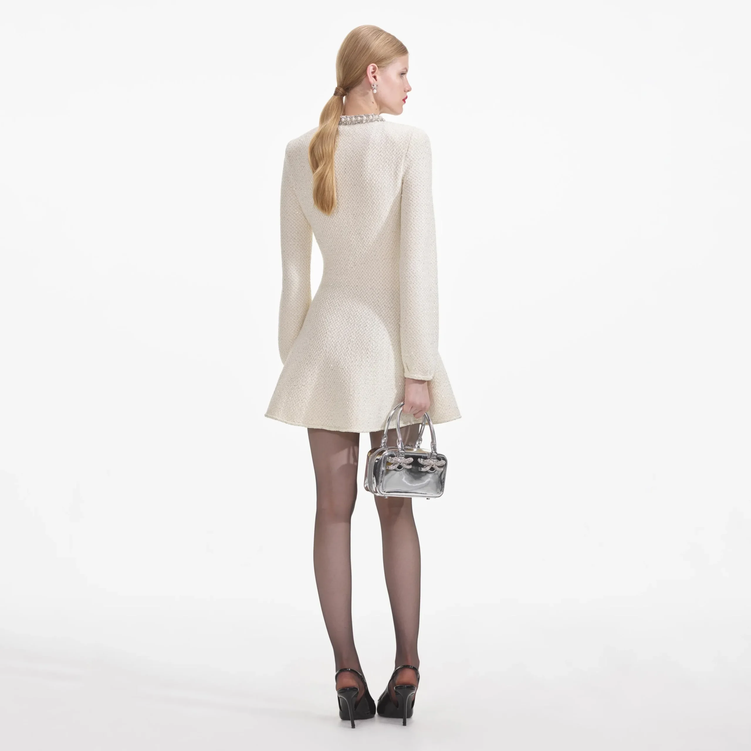 Textured Knit Embellished Mini Dress^self-portrait Online