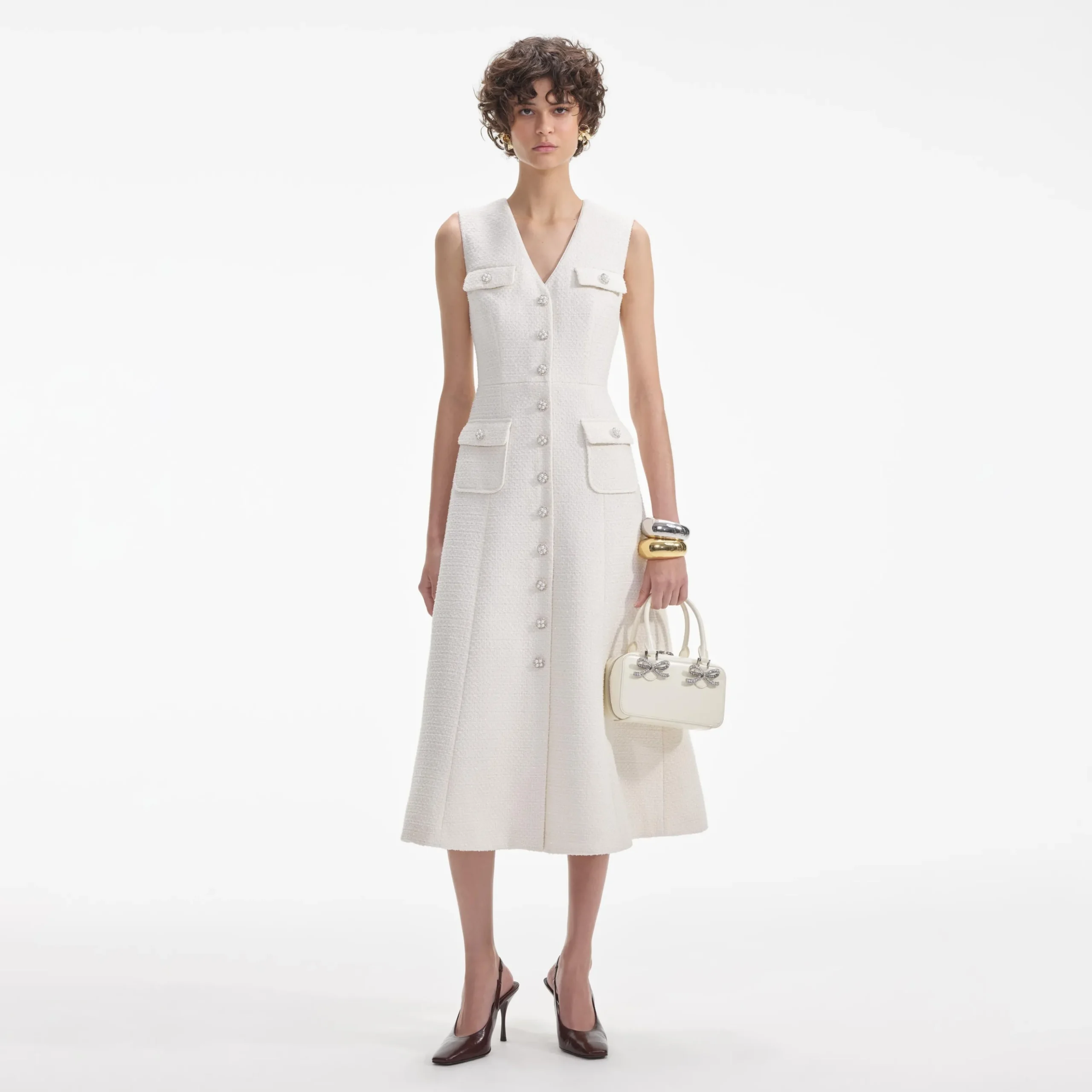 Tinsel Boucle Buttoned Midi Dress^self-portrait Sale