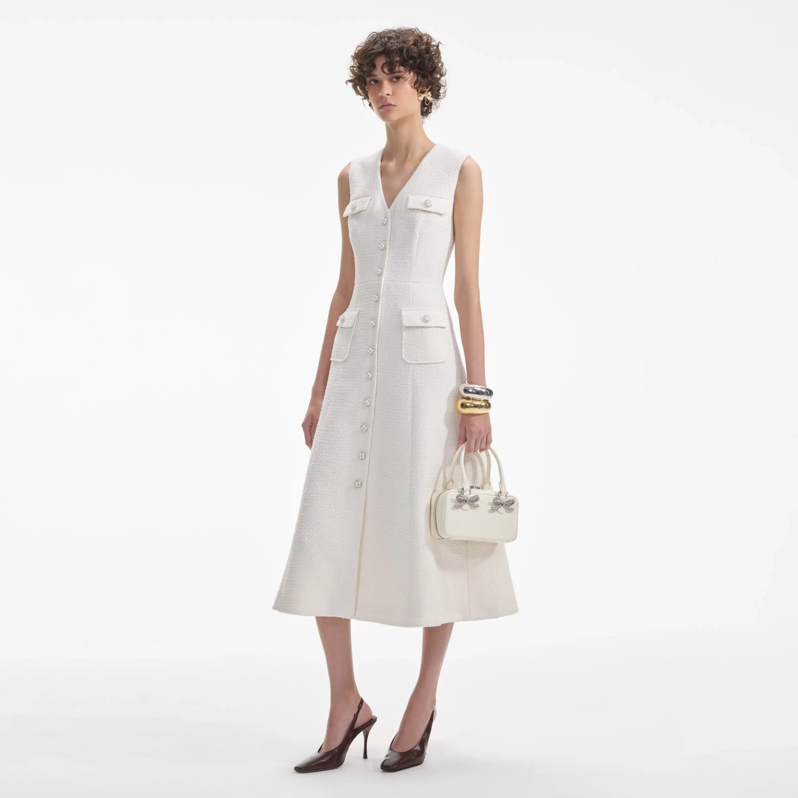 Tinsel Boucle Buttoned Midi Dress^self-portrait Sale