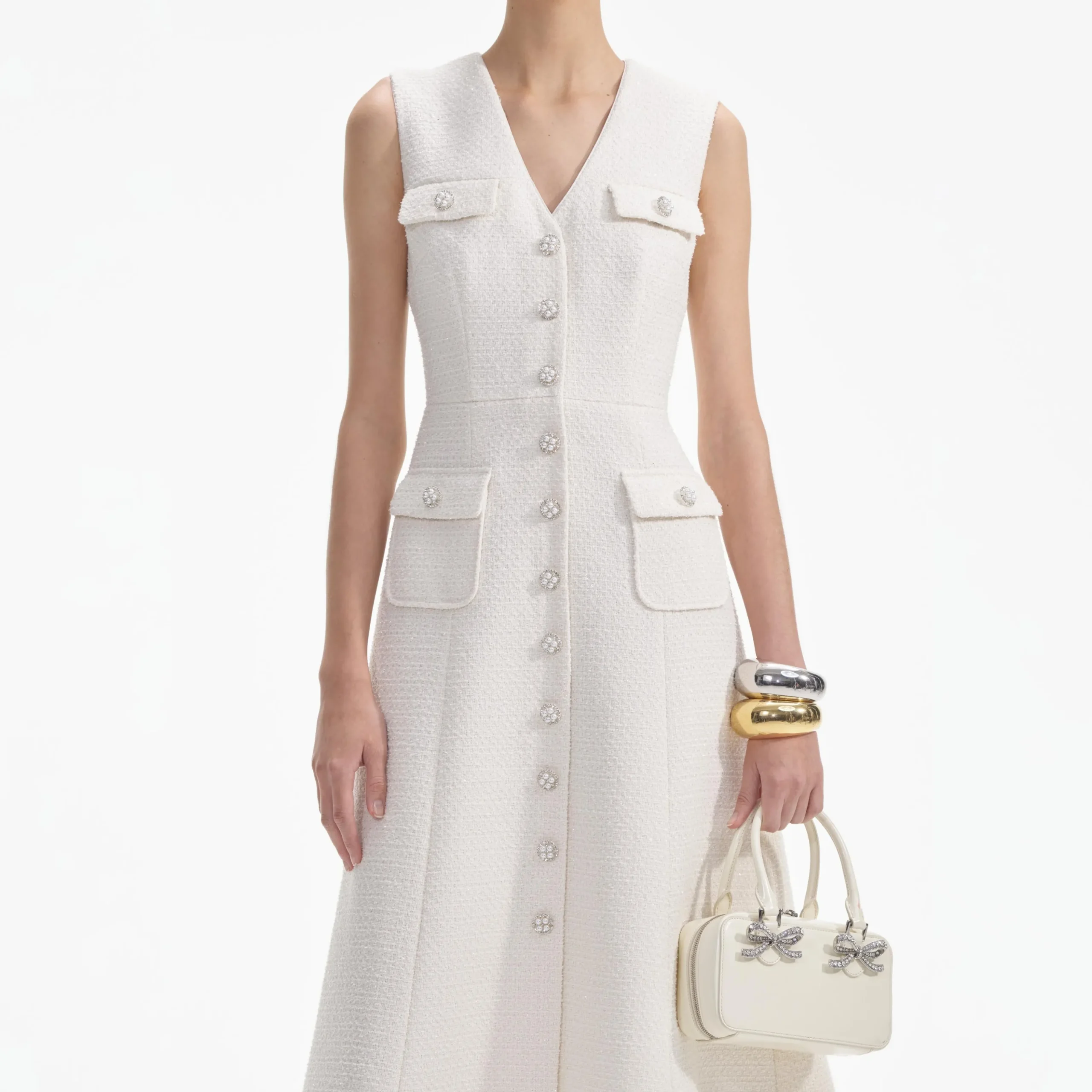 Tinsel Boucle Buttoned Midi Dress^self-portrait Sale