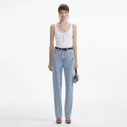 Embellished Denim Jeans^self-portrait Store