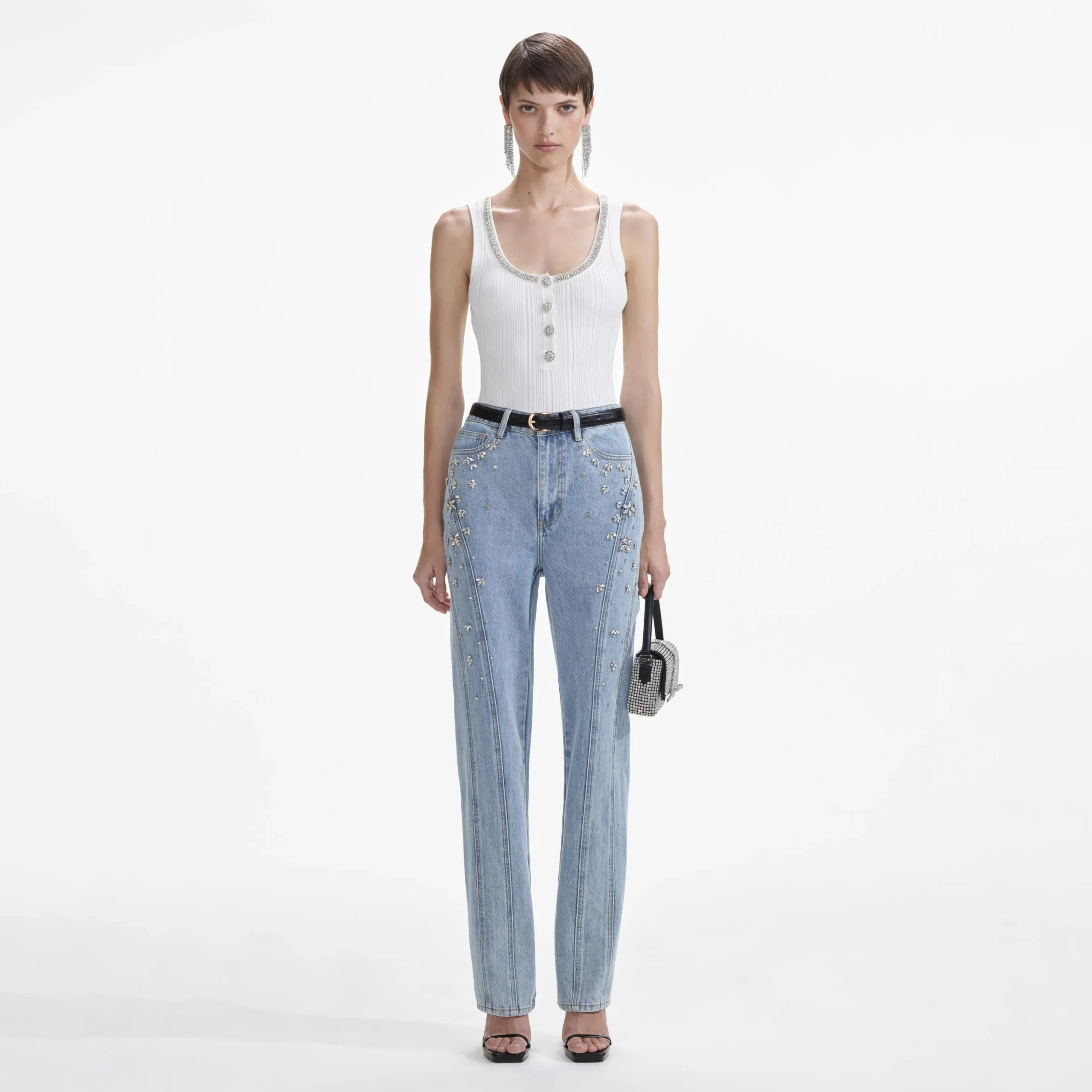 Embellished Denim Jeans^self-portrait Store