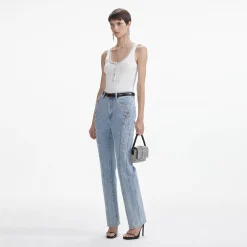 Embellished Denim Jeans^self-portrait Store