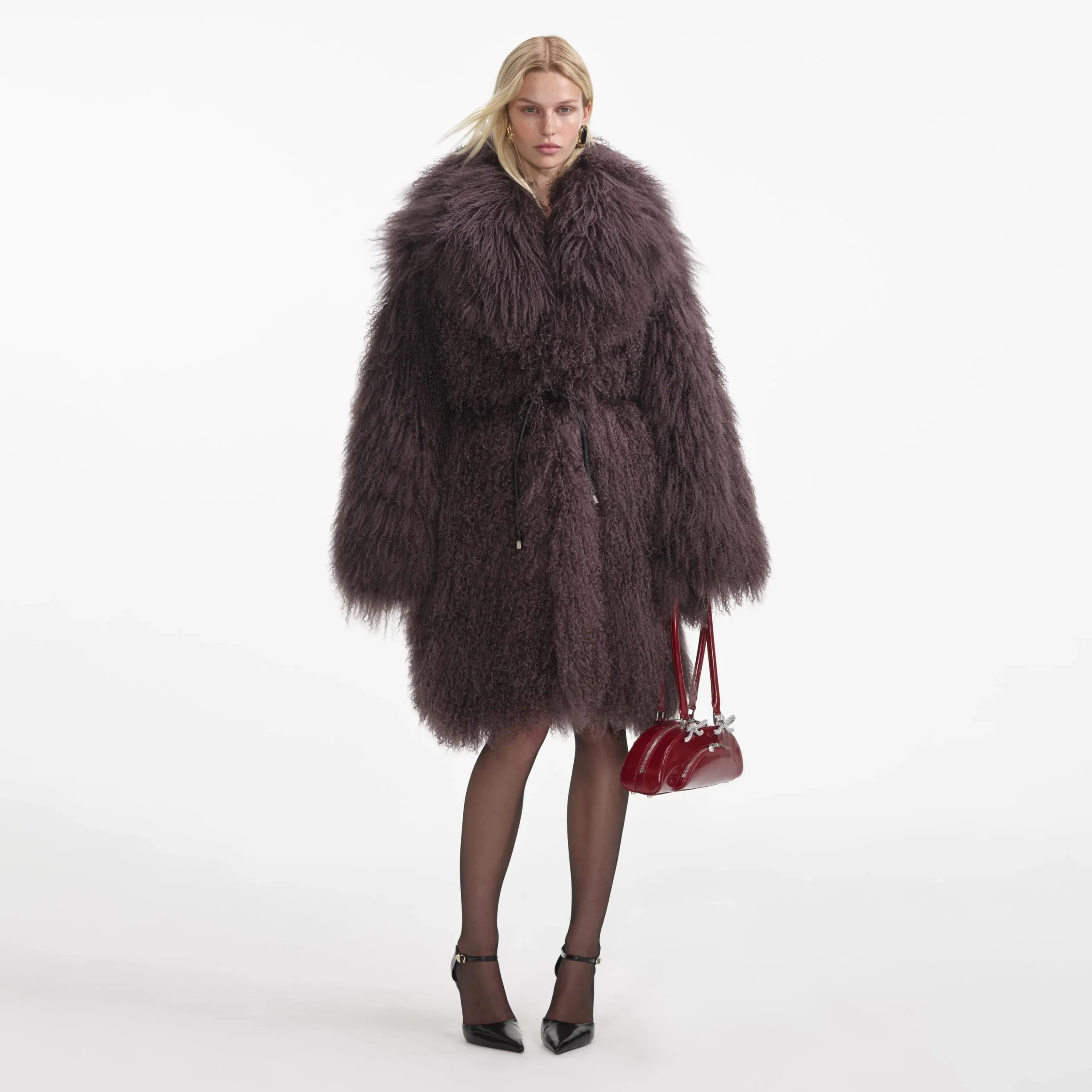 Brown Shearling Coat^self-portrait Clearance