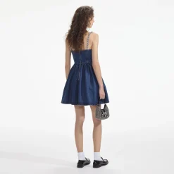 Denim Flared Mini Dress^self-portrait Flash Sale