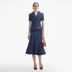 Denim Midi Dress^self-portrait Online