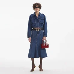 Denim Midi Skirt^self-portrait Store