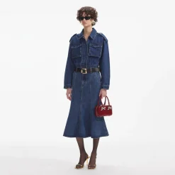 Denim Midi Skirt^self-portrait Store