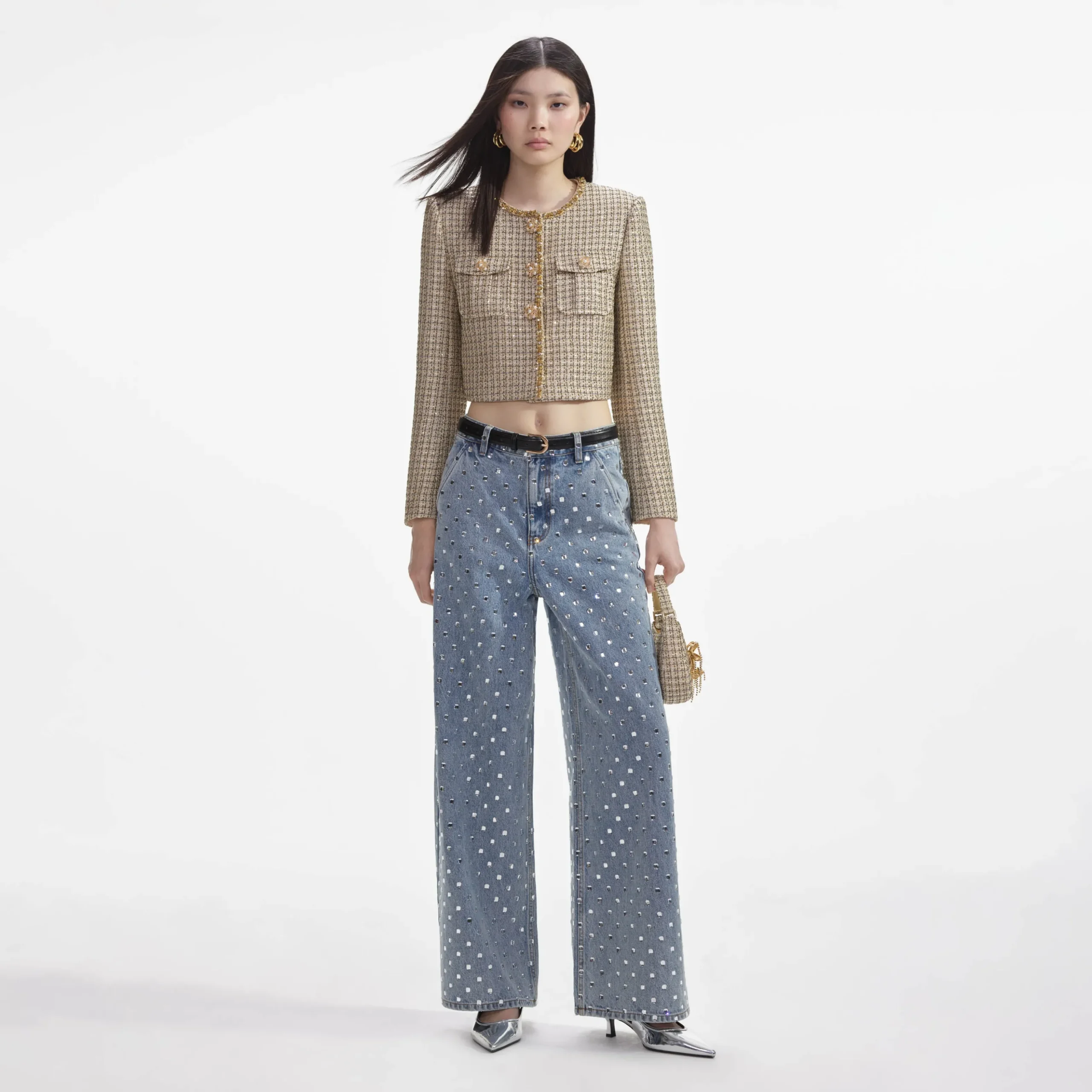 Boucle Cropped Jacket^self-portrait Fashion