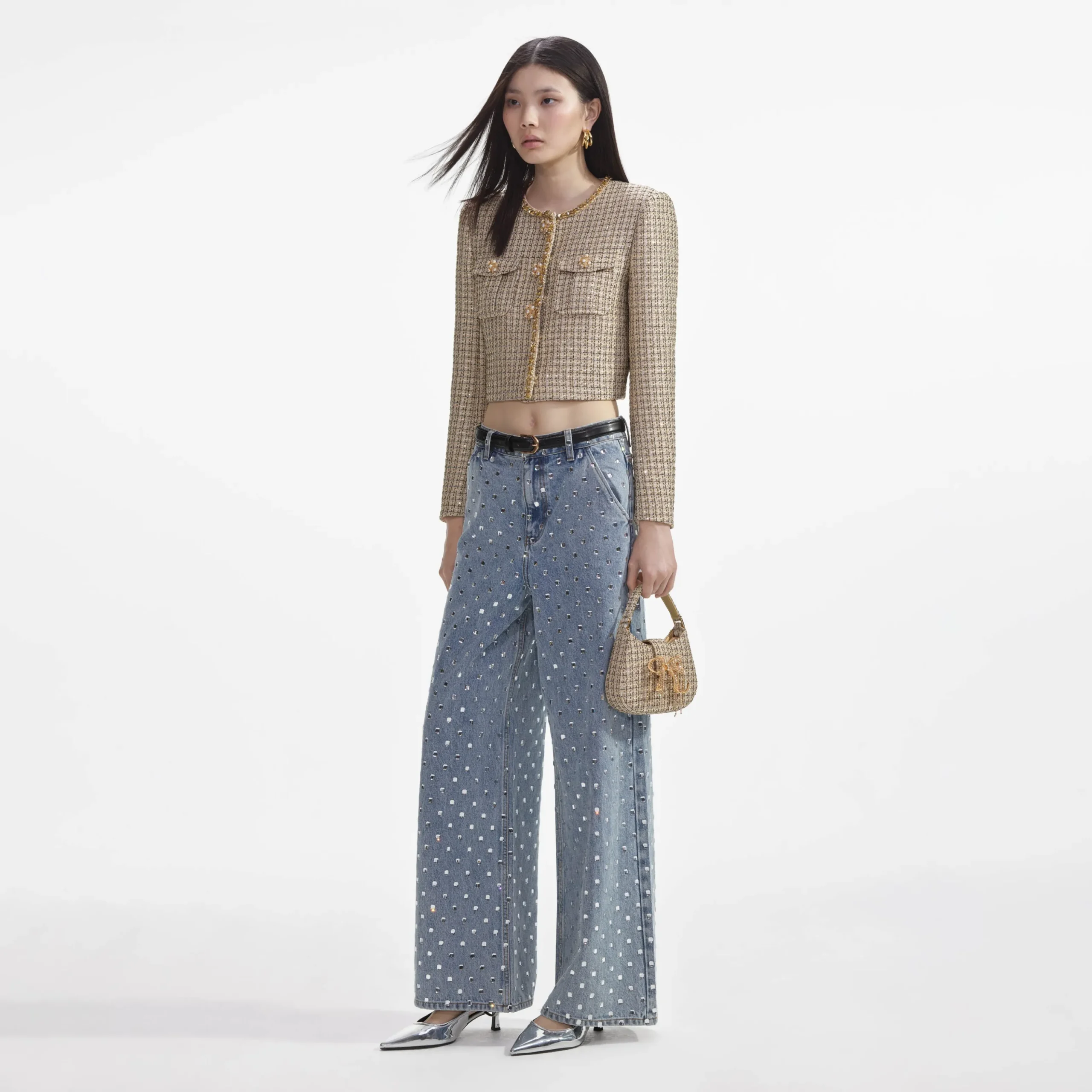 Boucle Cropped Jacket^self-portrait Fashion