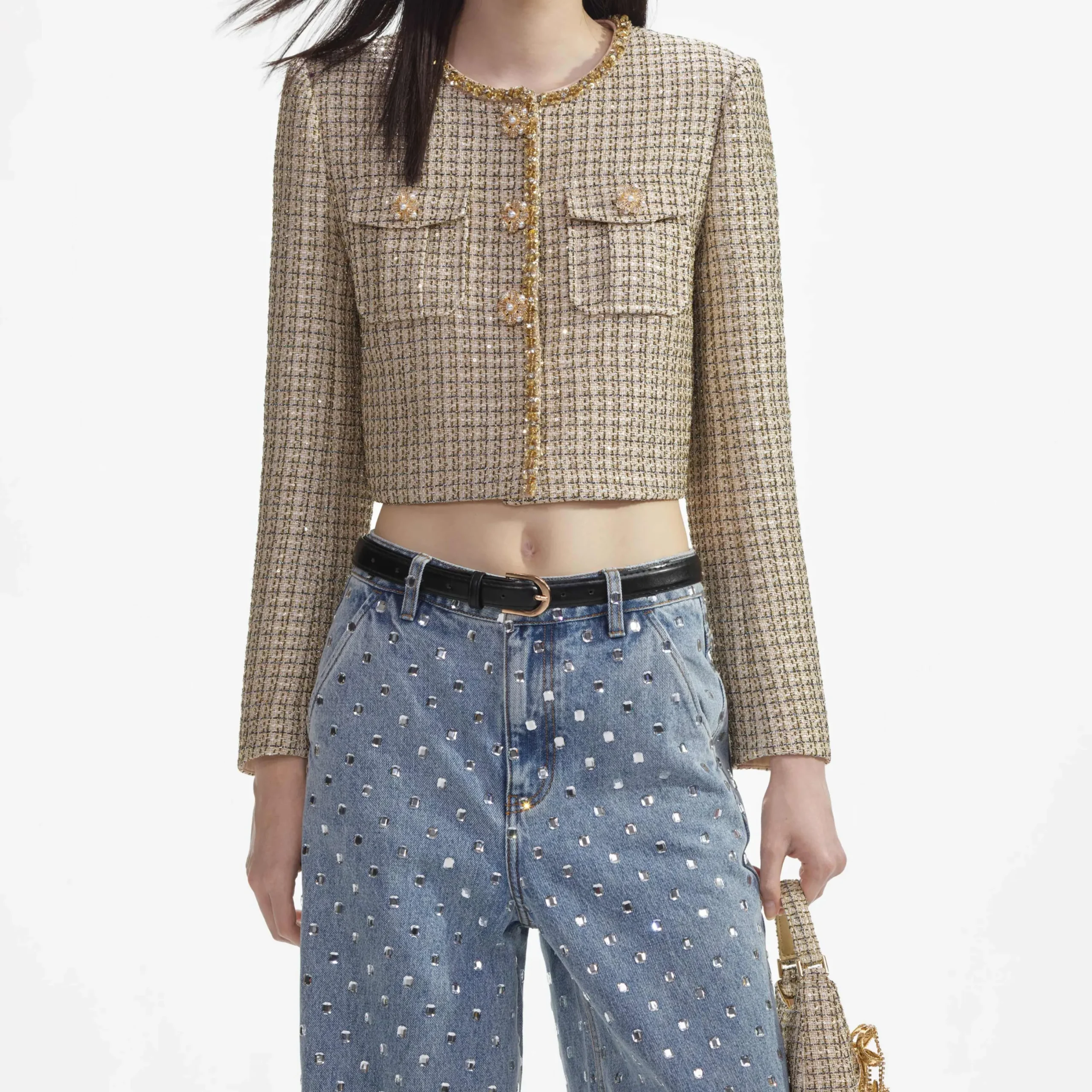Boucle Cropped Jacket^self-portrait Fashion