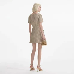 Boucle Open Neck Mini Dress^self-portrait Cheap