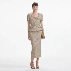 Boucle Peplum Top^self-portrait Best Sale