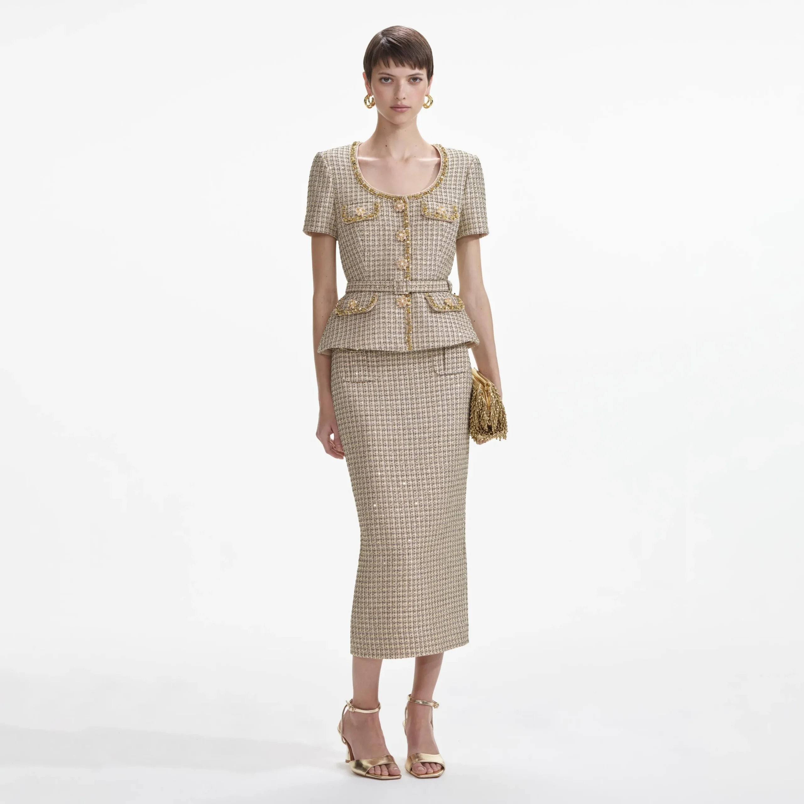 Boucle Peplum Top^self-portrait Best Sale