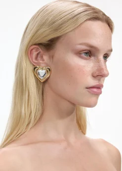 Crystal Heart Earrings^self-portrait Outlet
