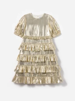 Metallic Frill Dress^self-portrait New