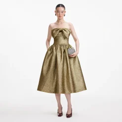 Metallic Jacquard Midi Dress^self-portrait Discount