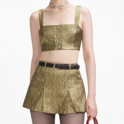 Metallic Jacquard Skort^self-portrait New