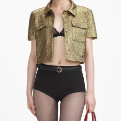 Metallic Jacquard Top^self-portrait Discount