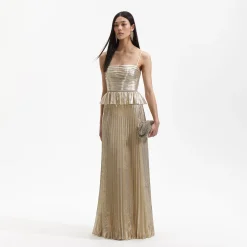 Metallic Maxi Dress^self-portrait Discount