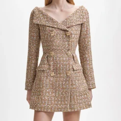 Tinsel Boucle Off Shoulder Mini Dress^self-portrait Cheap