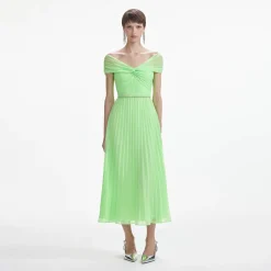Off Shoulder Chiffon Midi Dress^self-portrait Cheap