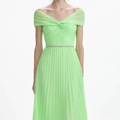 Off Shoulder Chiffon Midi Dress^self-portrait Cheap