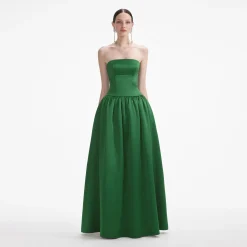 Satin Bandeau Maxi Dress^self-portrait Best Sale