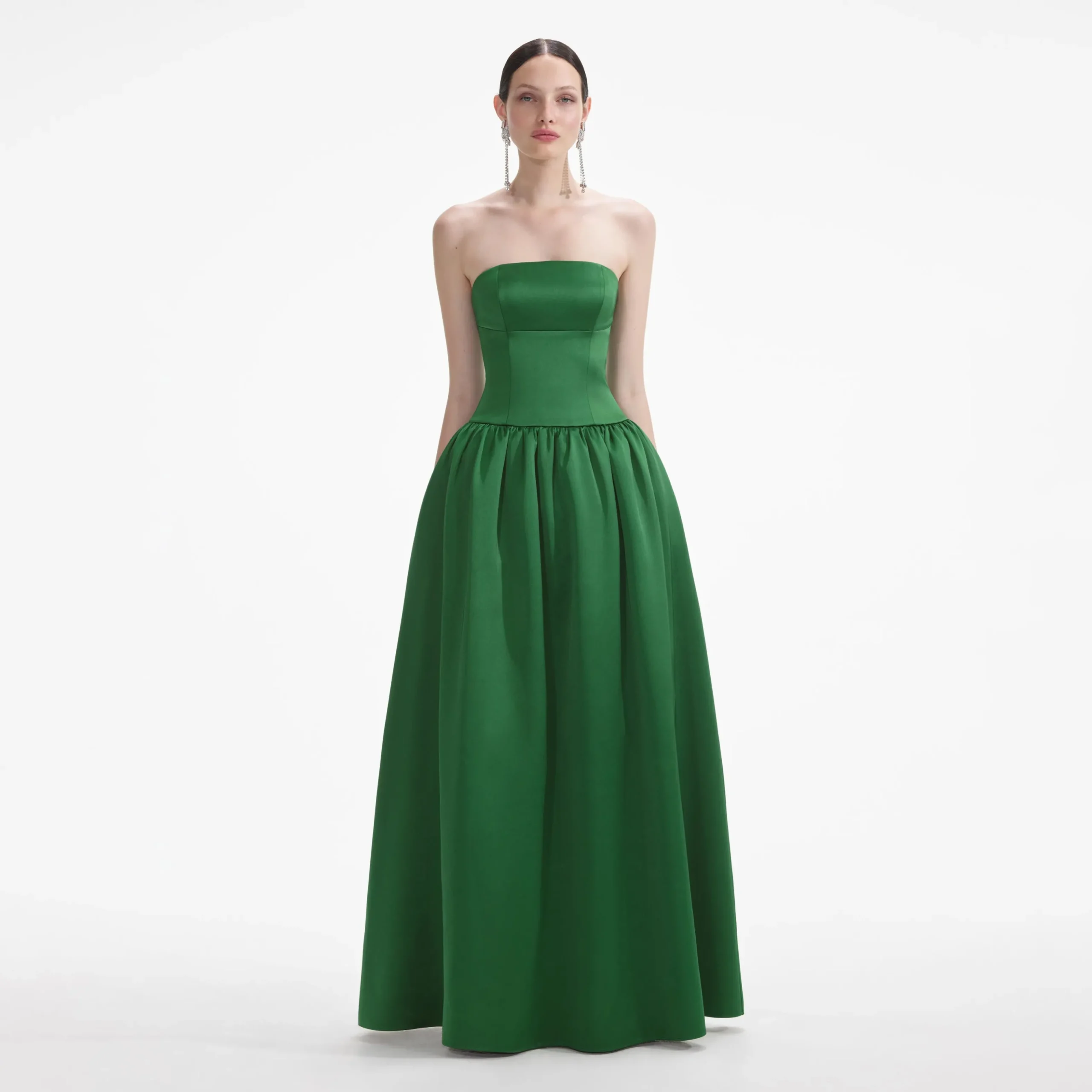 Satin Bandeau Maxi Dress^self-portrait Best Sale