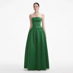 Satin Bandeau Maxi Dress^self-portrait Best Sale