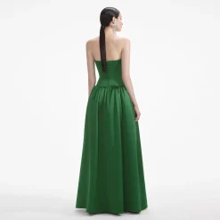 Satin Bandeau Maxi Dress^self-portrait Best Sale