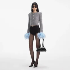 Contrast Feather Cardigan^self-portrait Cheap