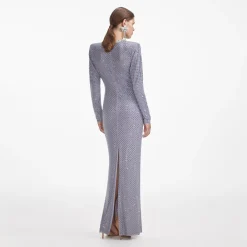 Rhinestone Fishnet Maxi Dress^self-portrait Shop