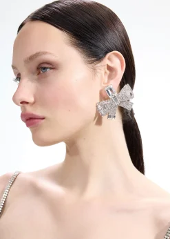 Crystal Bow Earrings^self-portrait Shop