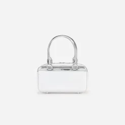 Silver Leather Mini Tote Bag^self-portrait Fashion