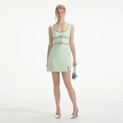 Diamante Bow Trim Mini Dress^self-portrait Store