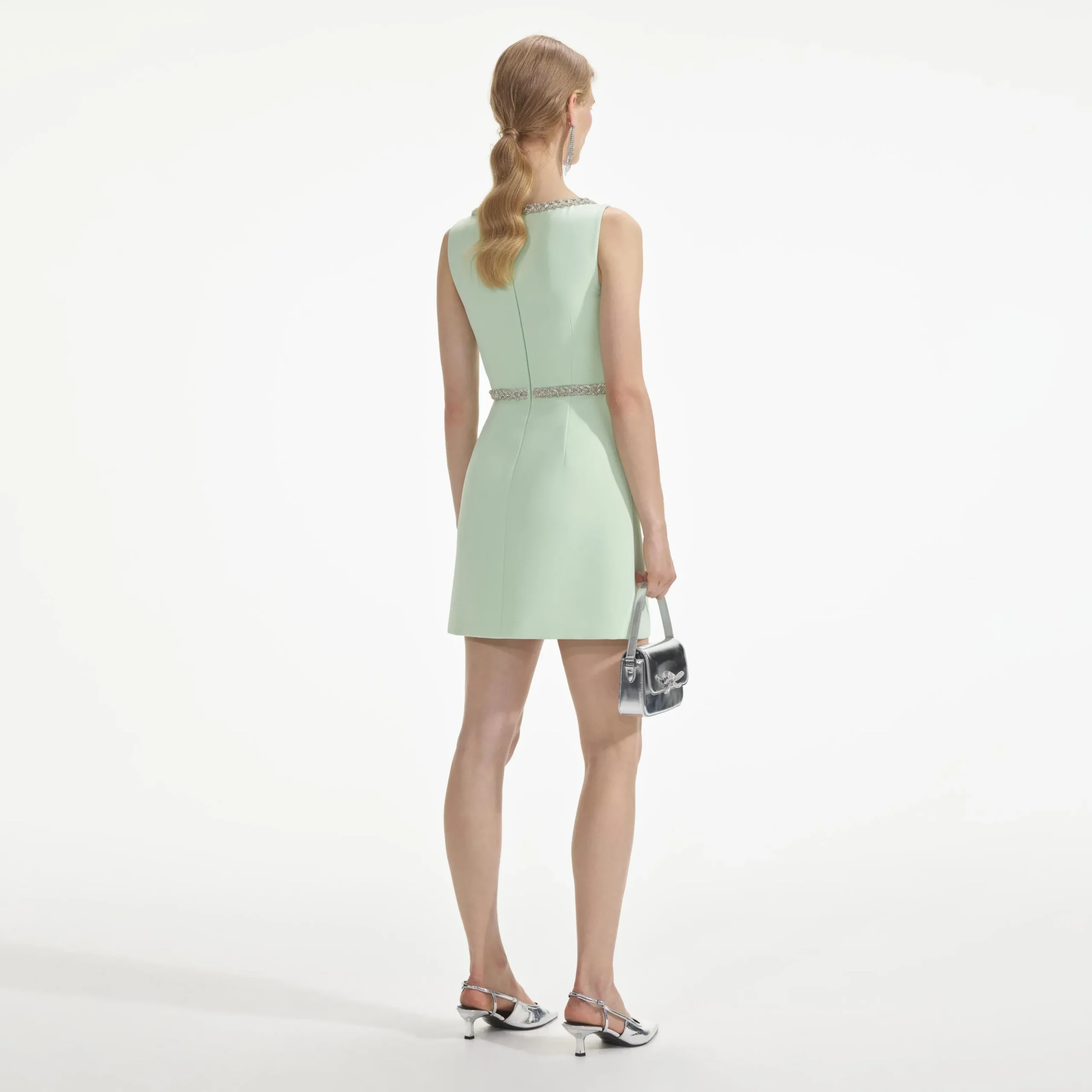 Diamante Bow Trim Mini Dress^self-portrait Store