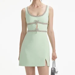 Diamante Bow Trim Mini Dress^self-portrait Store