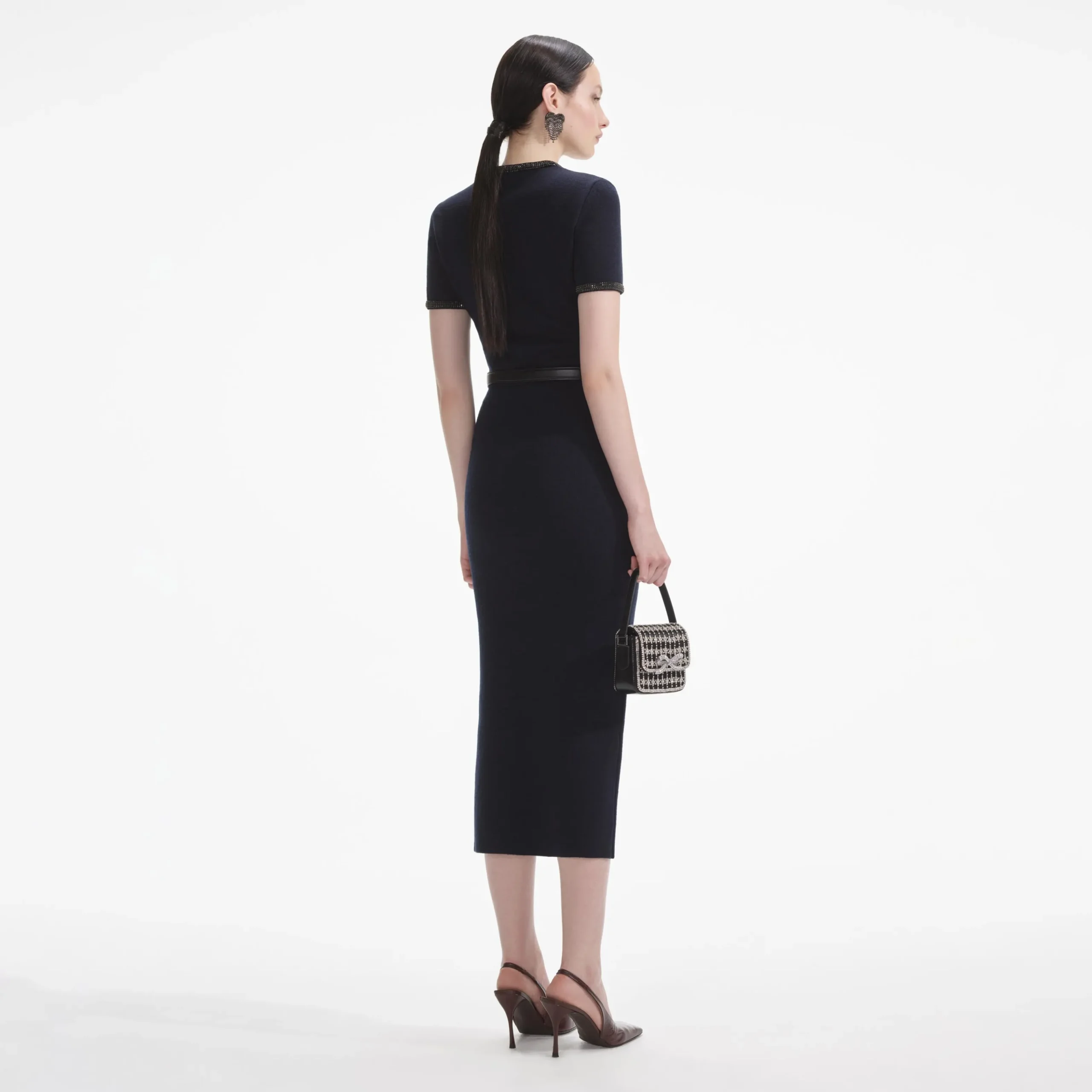 Embellished Knit Midi Skirt^self-portrait New