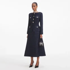 Metallic Boucle Midi Dress^self-portrait Discount