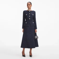 Metallic Boucle Midi Dress^self-portrait Discount