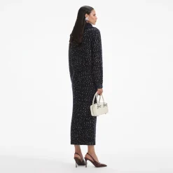 Metallic Merino Knit Midi Skirt^self-portrait New