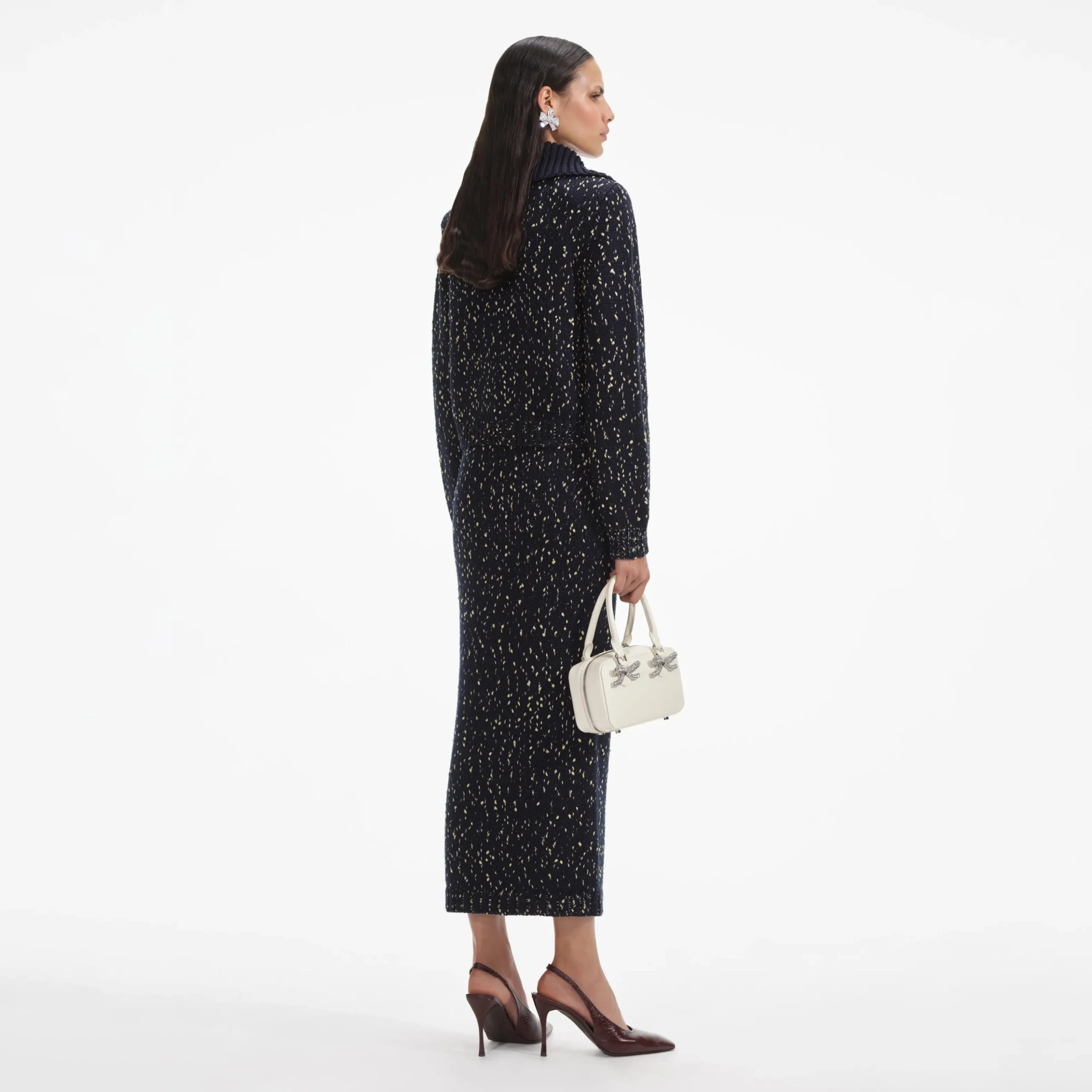 Metallic Merino Knit Midi Skirt^self-portrait New