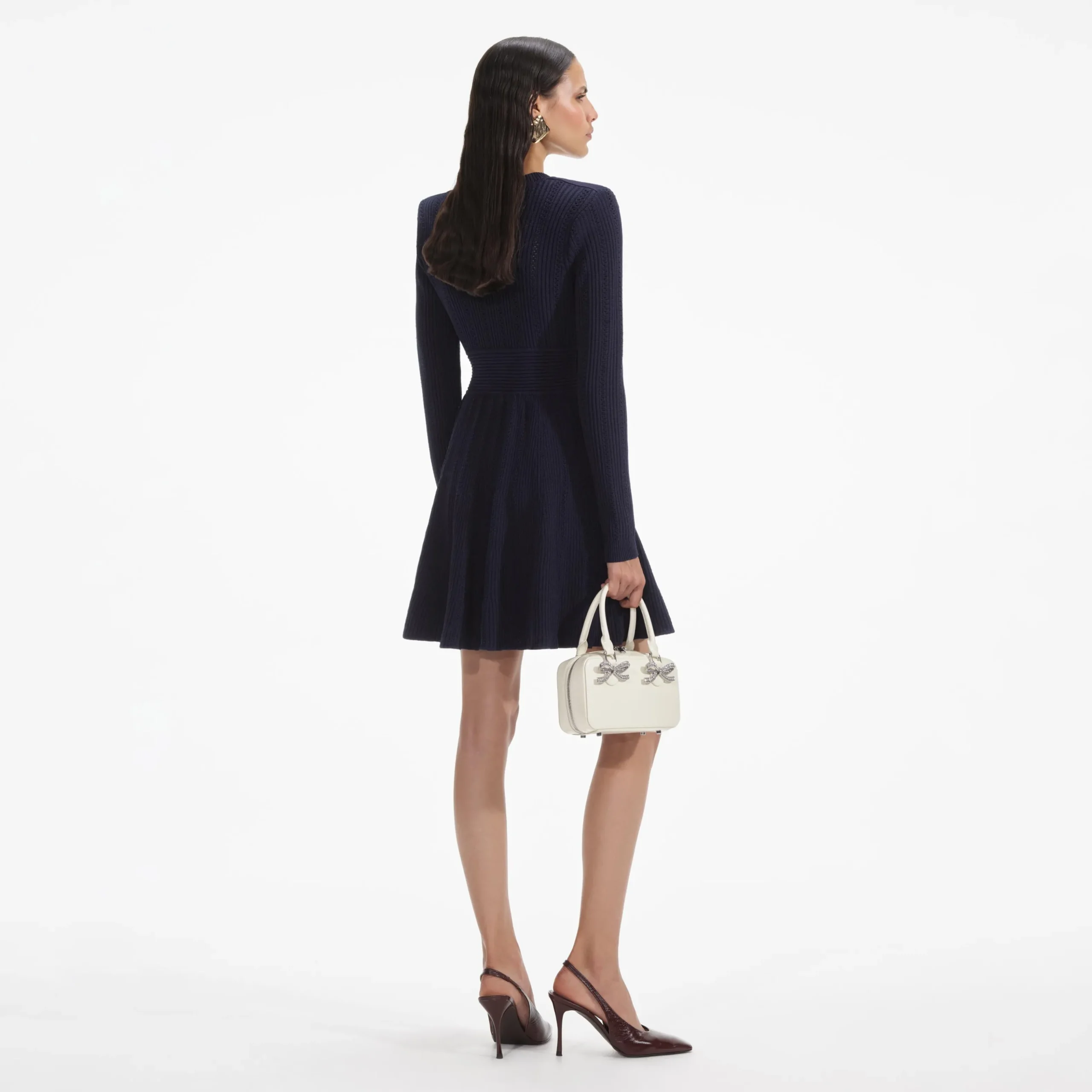 Pointelle Knit Mini Dress^self-portrait Outlet