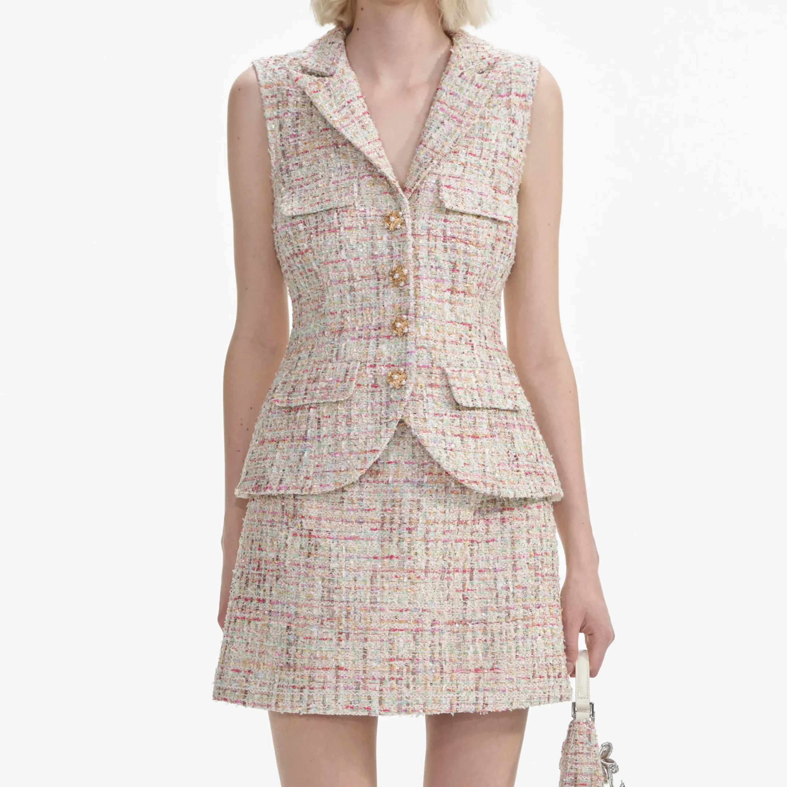Boucle Tailored Mini Dress^self-portrait Outlet