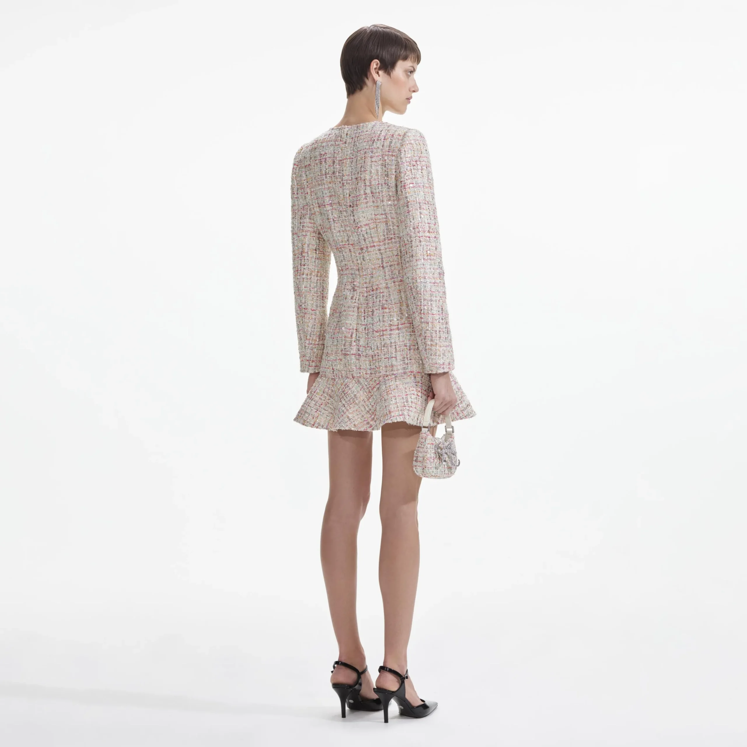 Boucle V-Neck Mini Dress^self-portrait Flash Sale